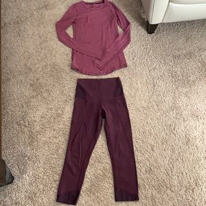 Lululemon wine legging and long-sleeve top size 4